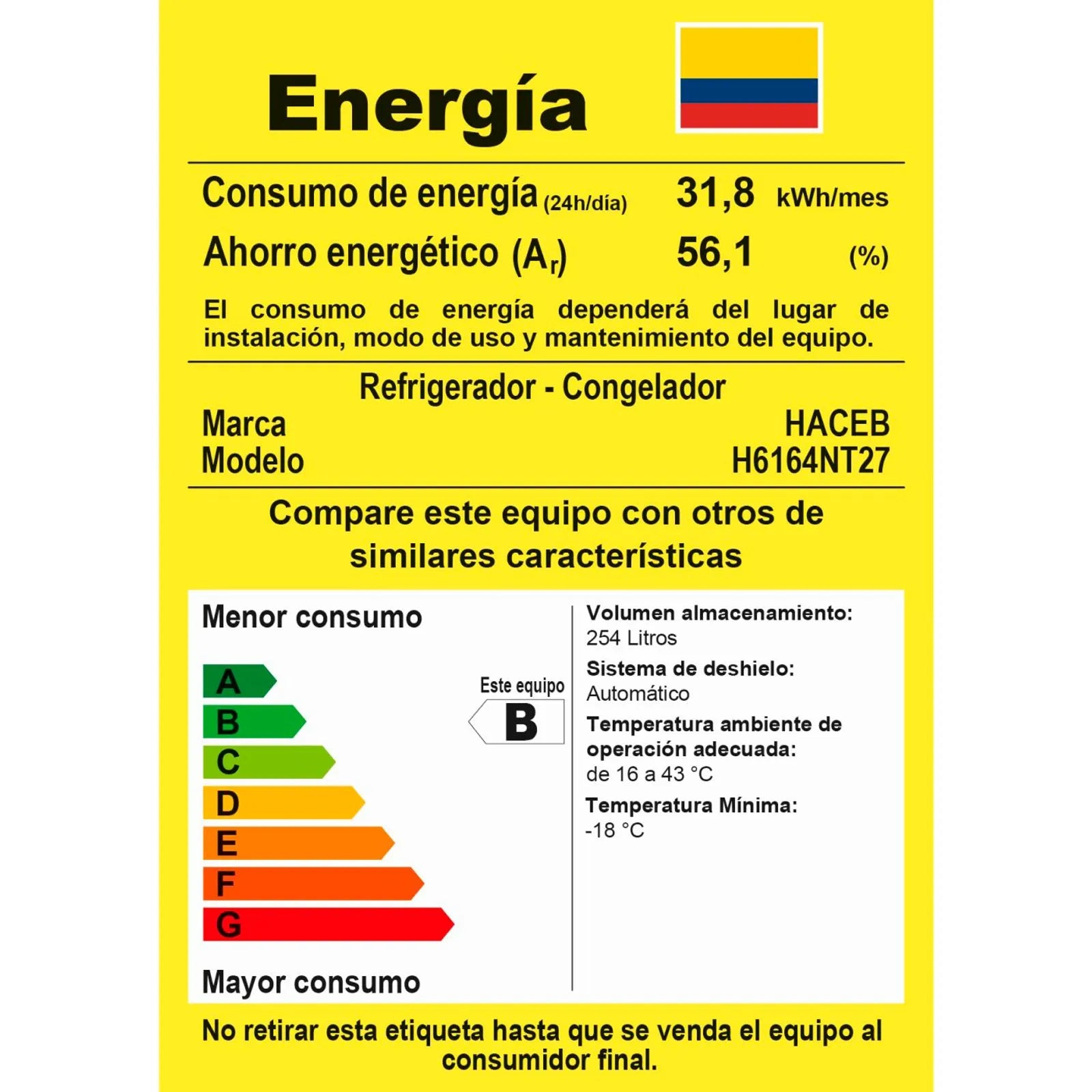 NEVERA HACEB 271 SE MI INOX R2