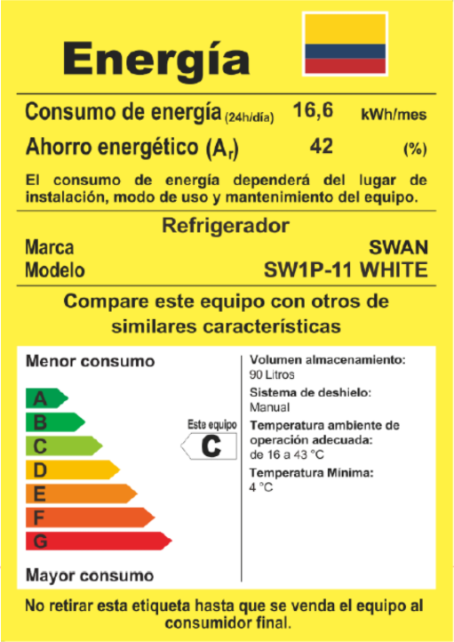 NEVERA MINIBAR SWAN SW1P-11 WHITE
