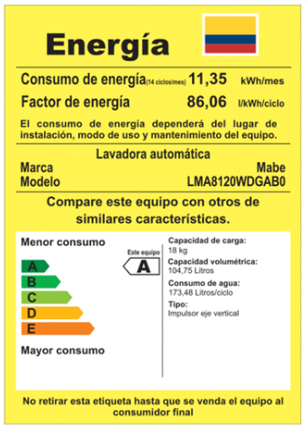 LAVADORA MABE LMA8120WDGAB0