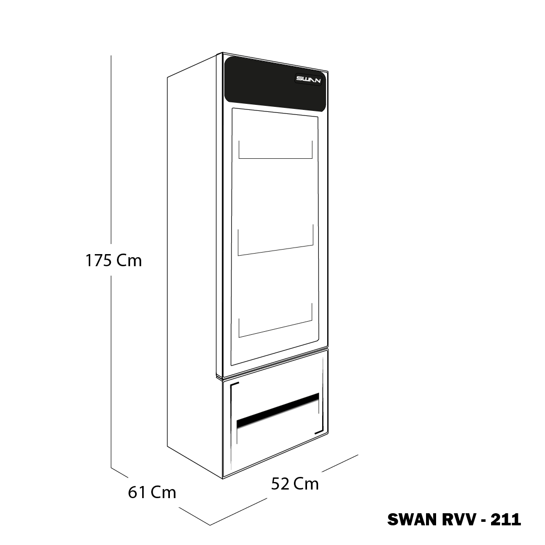 VITRINA REFRIGERANTE SWAN RVV 211L MA CS