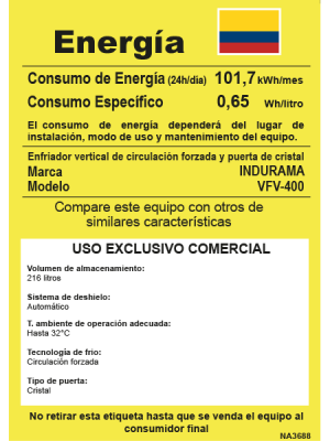 VITRINA INDURAMA VFV-400 BLANCO