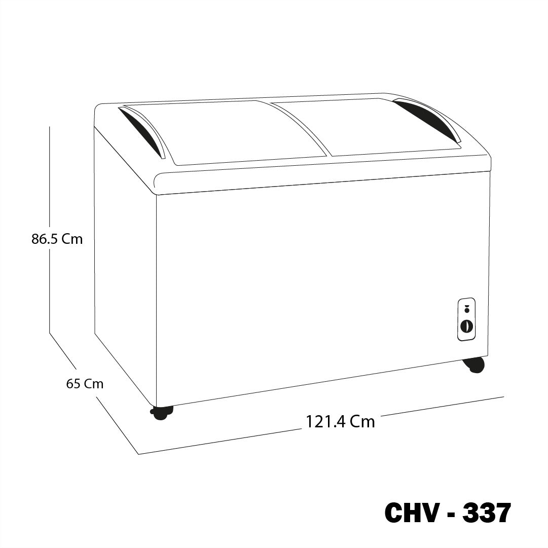 CONGELADOR SWAN CHV SW-337H TAPA DE VIDRIO