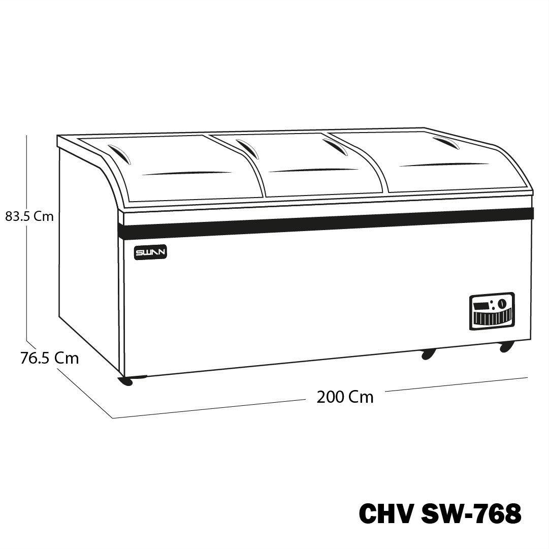 CONGELADOR SWAN CHV SW-768 TAPA DE VIDRIO