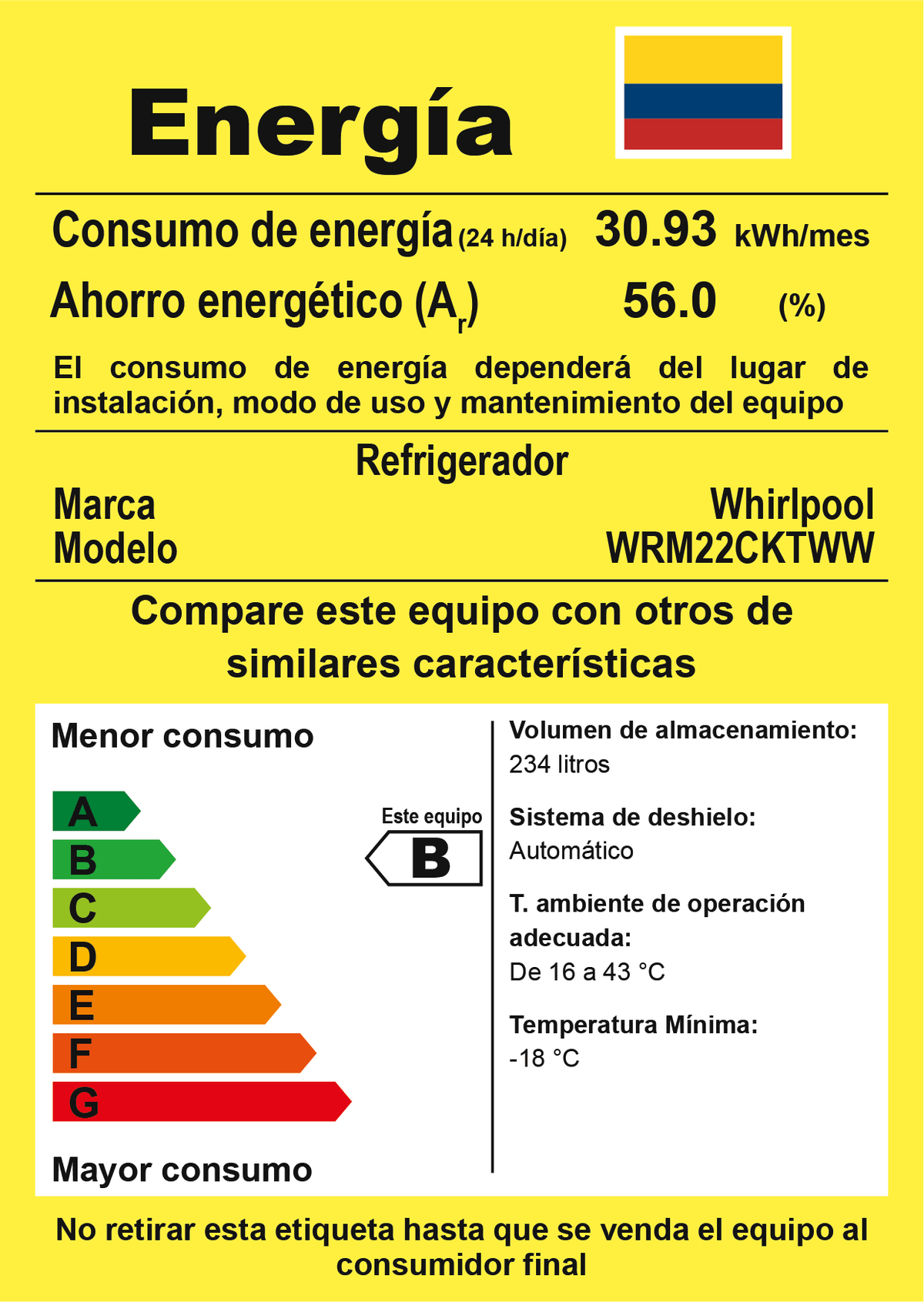 NEVERA WHIRLPOOL WRM22CKTWW