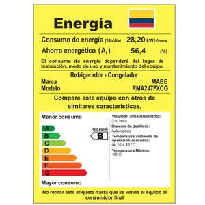 NEVERA MABE NO FROST 247 L - RMA247FXCG