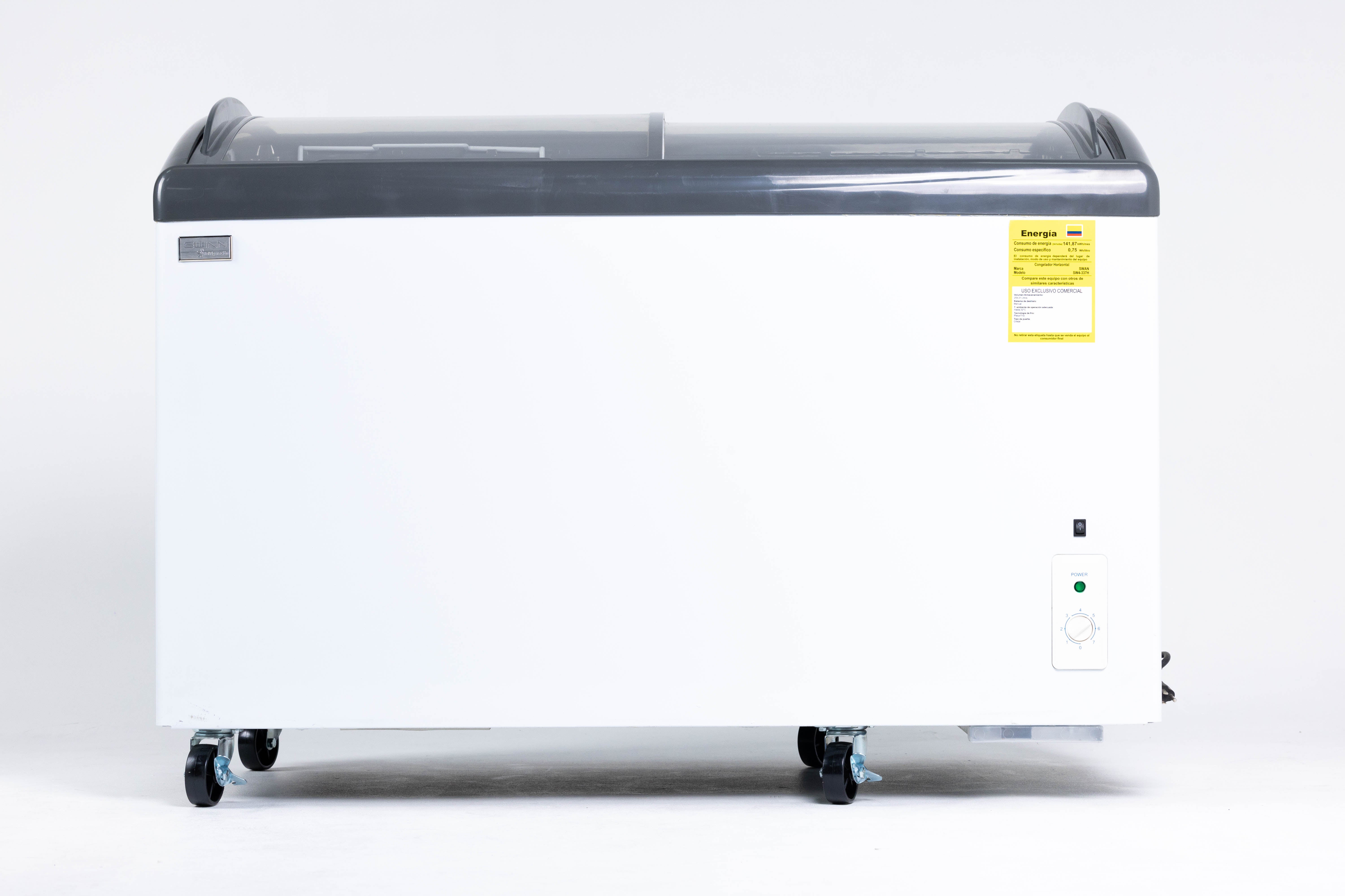 CONGELADOR SWAN CHV SW-337H TAPA DE VIDRIO