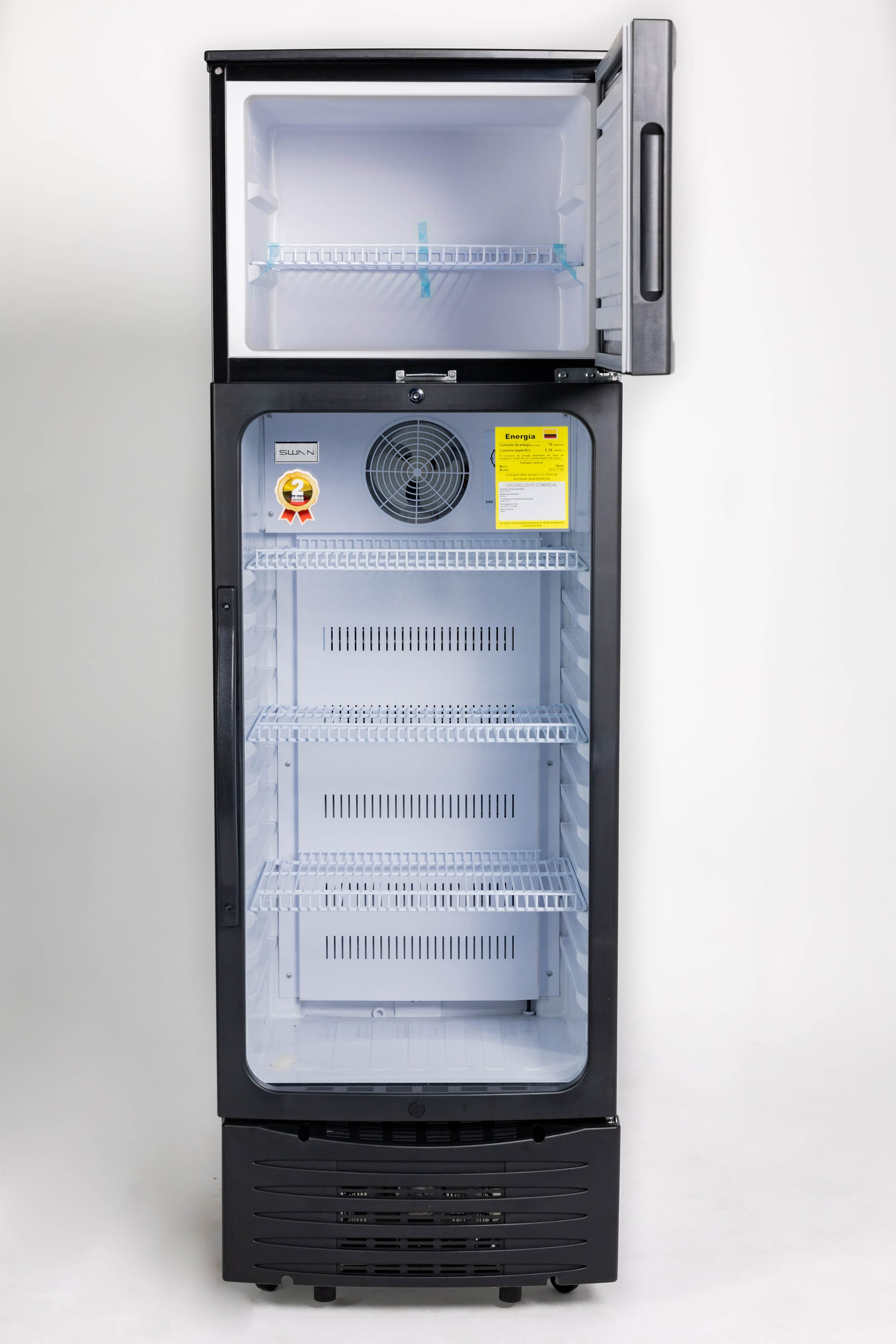 VITRINA REFRIGERADA SWAN 286 LITROS CON CONGELADOR SUPERIOR | SCD-370B