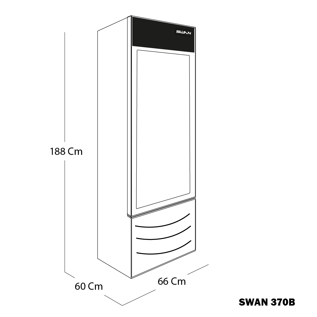 VITRINA REFRIGERANTE SWAN SCD-370B/ RVV370 CS