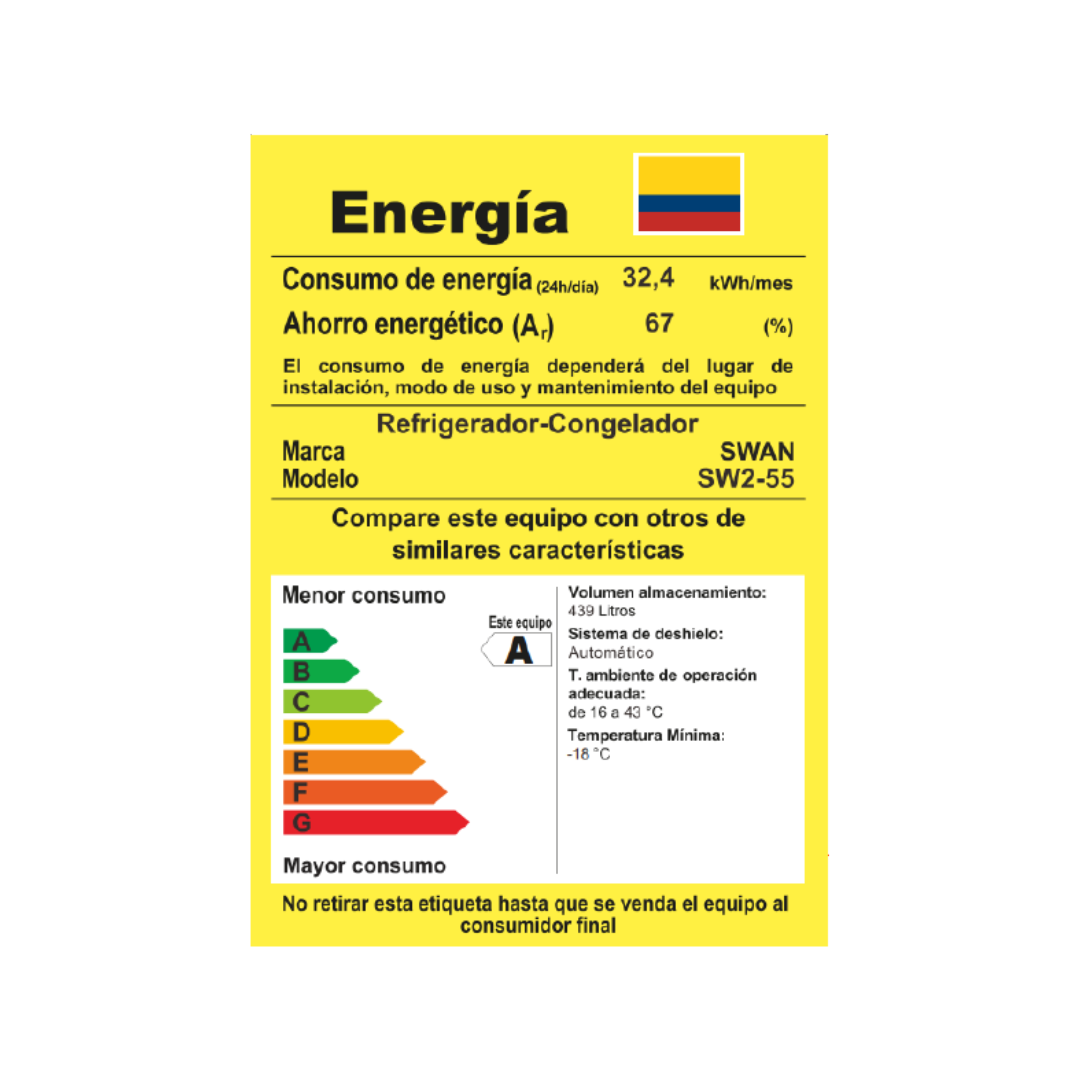 NEVECON SWAN SW2-55 439L NO FROST-DISP