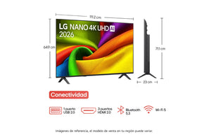 TV LG 50" 55"  NANO 4K UHD Smart TV con IA incluye AI Magic Remote 50NU855BPSA