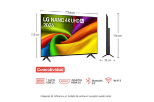 TV LG 50" 55"  NANO 4K UHD Smart TV con IA incluye AI Magic Remote 50NU855BPSA