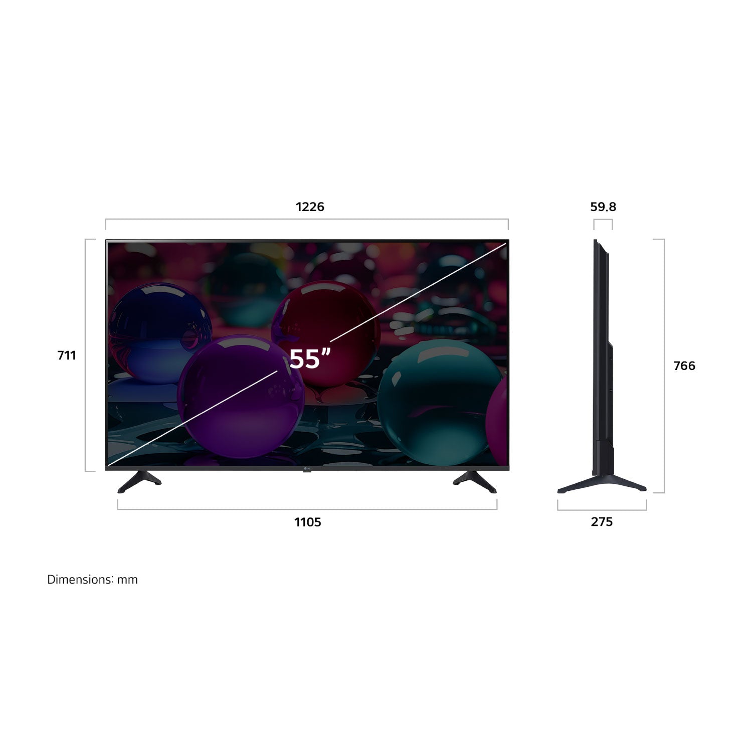 Televisor LG 55" UHD AI 4K Smart TV –  55UA7300PSB.AWCQ