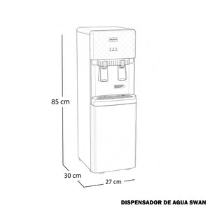 Dispensador de Agua Swan Fría y Caliente con Nevera Integrada Silver | LB-LWB1.5-5X88R