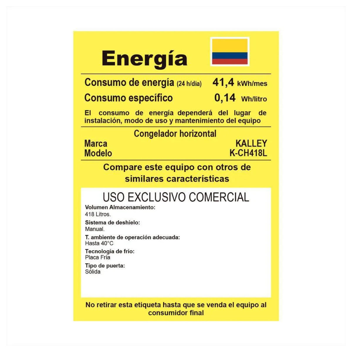 CONGELADOR HORIZONTAL KALLEY 418 LITROS | CH418L02