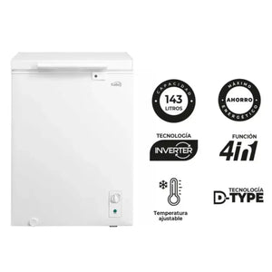 Congelador horizontal Inverter KALLEY Dual 143 Litros K-CH143LI Blanco