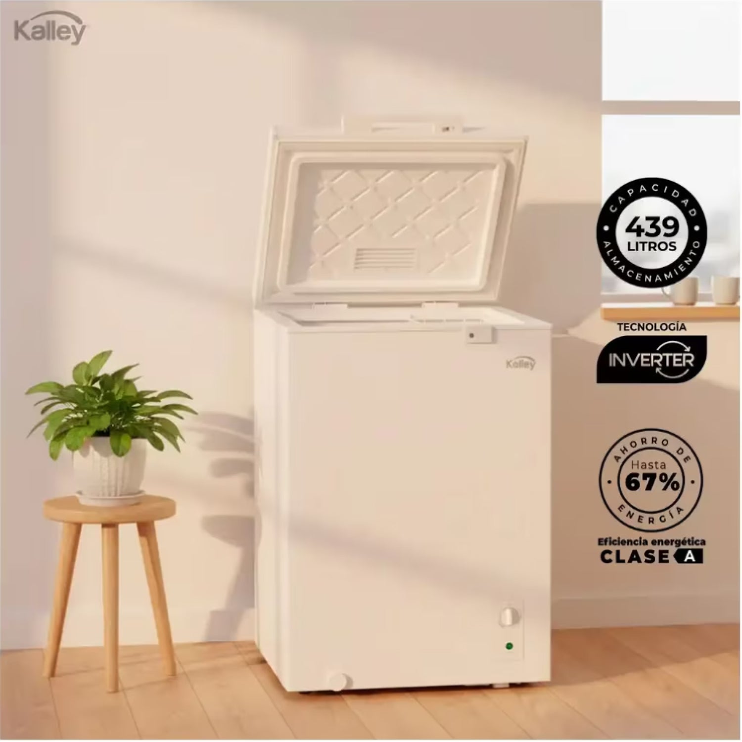 Congelador horizontal Inverter KALLEY Dual 143 Litros K-CH143LI Blanco