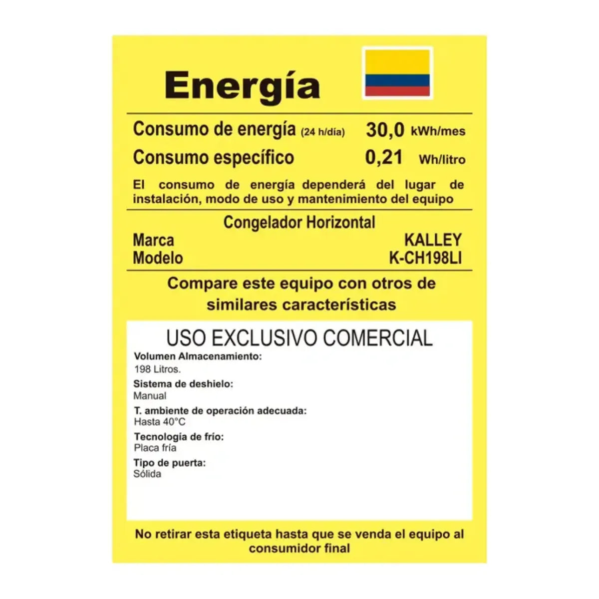Congelador horizontal Inverter KALLEY Dual 198 Litros K-CH198LI Blanco