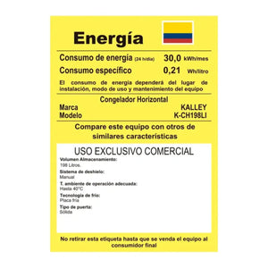 Congelador horizontal Inverter KALLEY Dual 198 Litros K-CH198LI Blanco