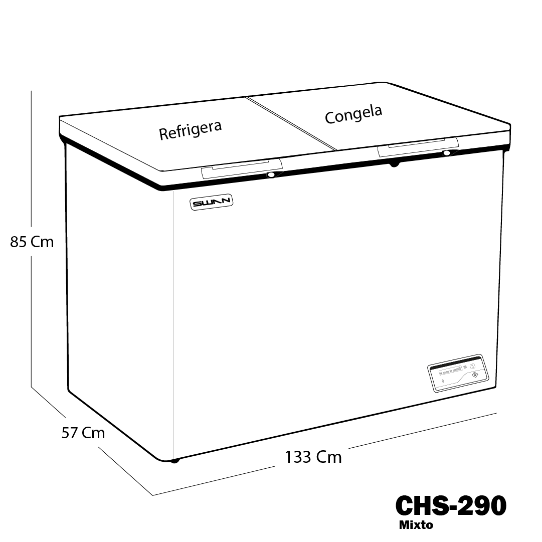 CONGELADOR SWAN XF2905S MIXTO PUERTA SOLIDA CHSM-290