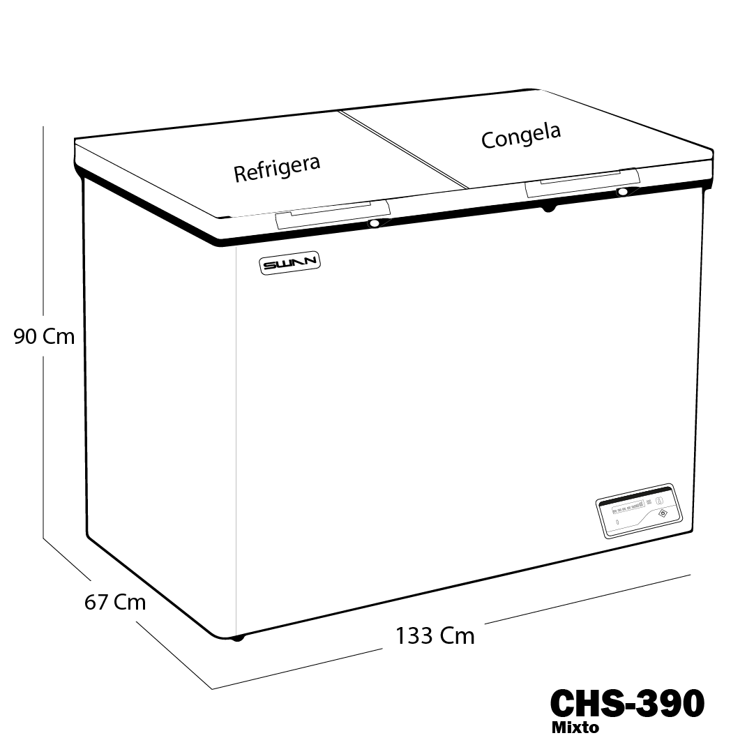 CONGELADOR SWAN XF390SS MIXTO PUERTA SOLIDA/CHSM-390 C