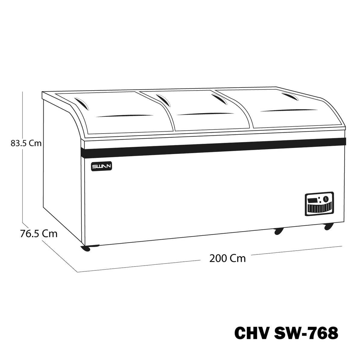 CONGELADOR HORIZONTAL SWAN 454 LITROS TAPA DE VIDRIO | SW4-768