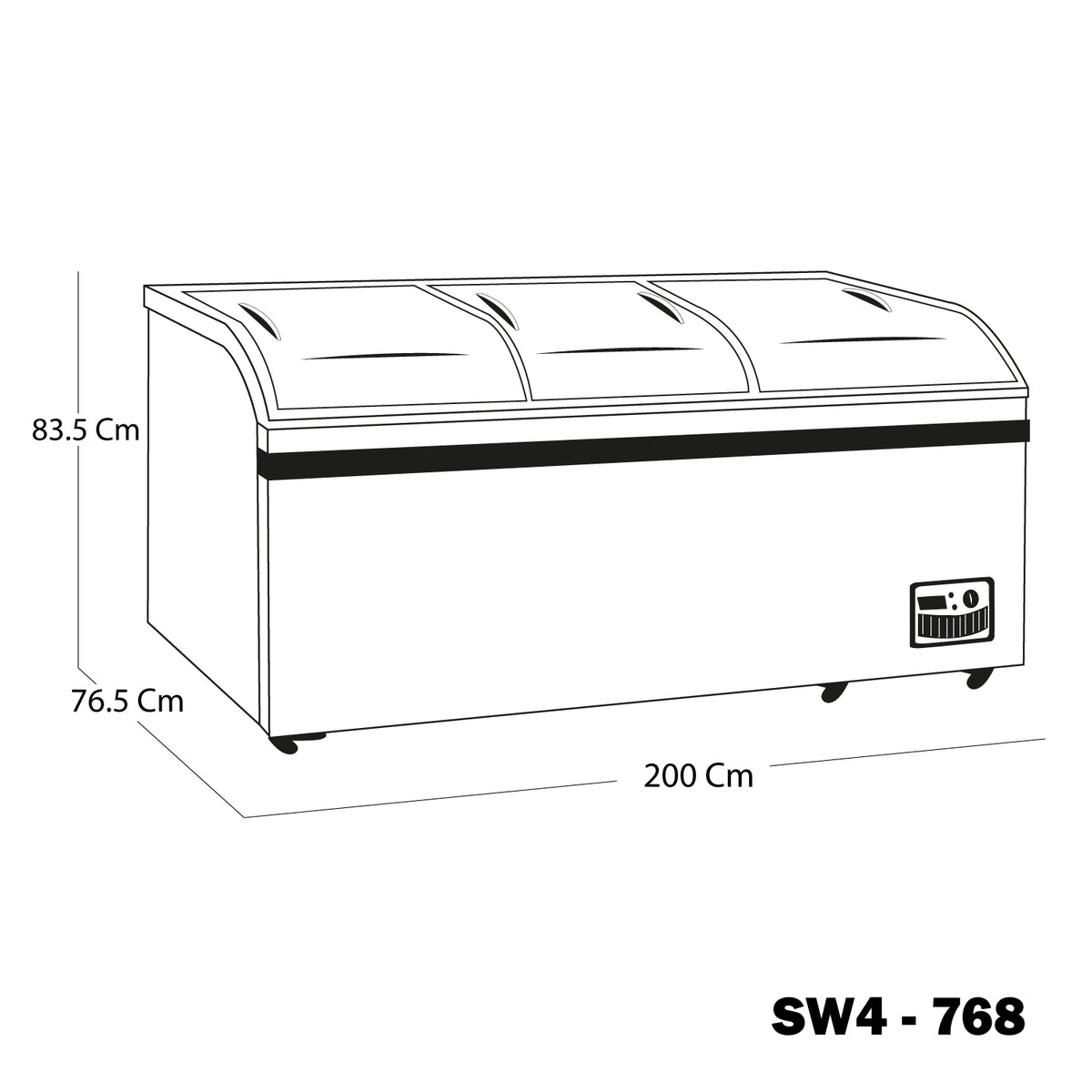 CONGELADOR HORIZONTAL SWAN 454 LITROS TAPA DE VIDRIO | SW4-768