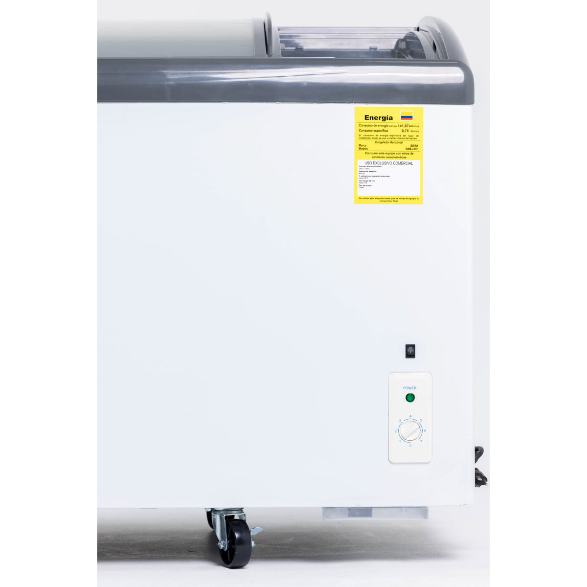 CONGELADOR SWAN CHV 259,31 LITROS CON TAPA DE VIDRIO |SW4-337H