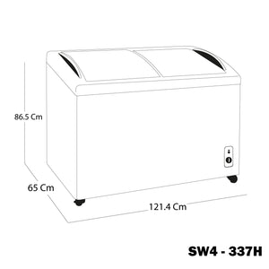CONGELADOR SWAN CHV 259,31 LITROS CON TAPA DE VIDRIO |SW4-337H