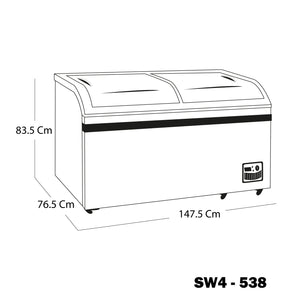 CONGELADOR SWAN CHV 307,44 LITROS CON TAPA DE VIDRIO |SW4-538