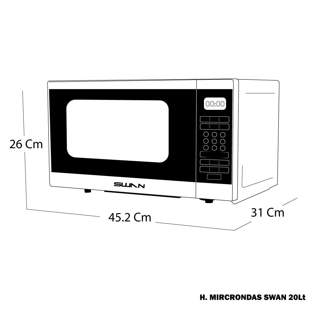 HORNO MICROONDAS SWAN SW 20LTS INOX