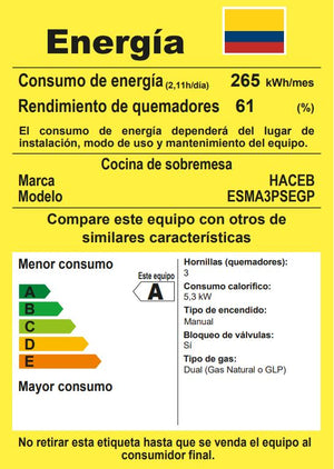 Estufa avellana Torre Mixta 3x1 Gas Propano Plata - EM AVELLANA T MIX 3X1 GP PL