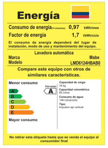 Lavadora Semiautomática 16 Kg Mabe - LMD6124HBAB0