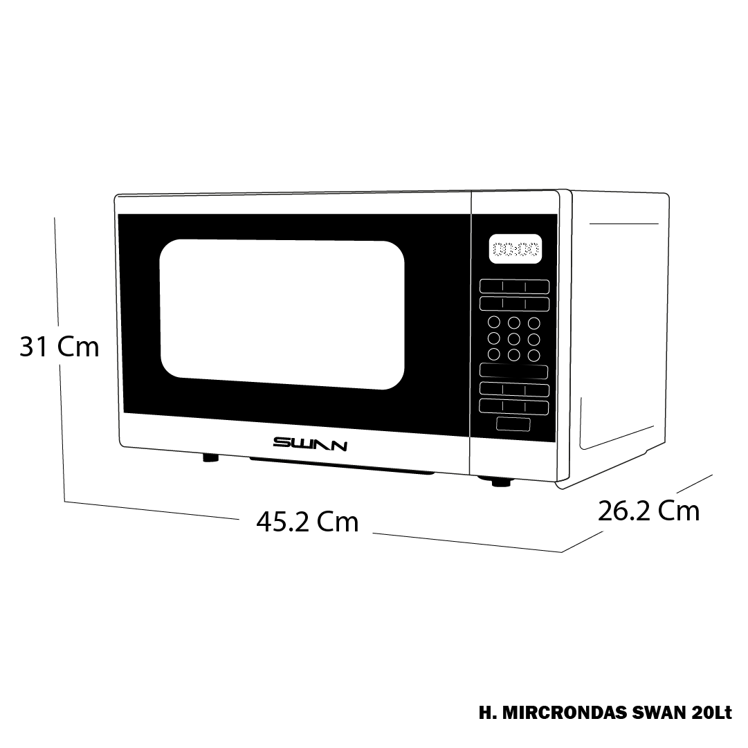 HORNO MICROONDAS SWAN SW 20LTS INOX