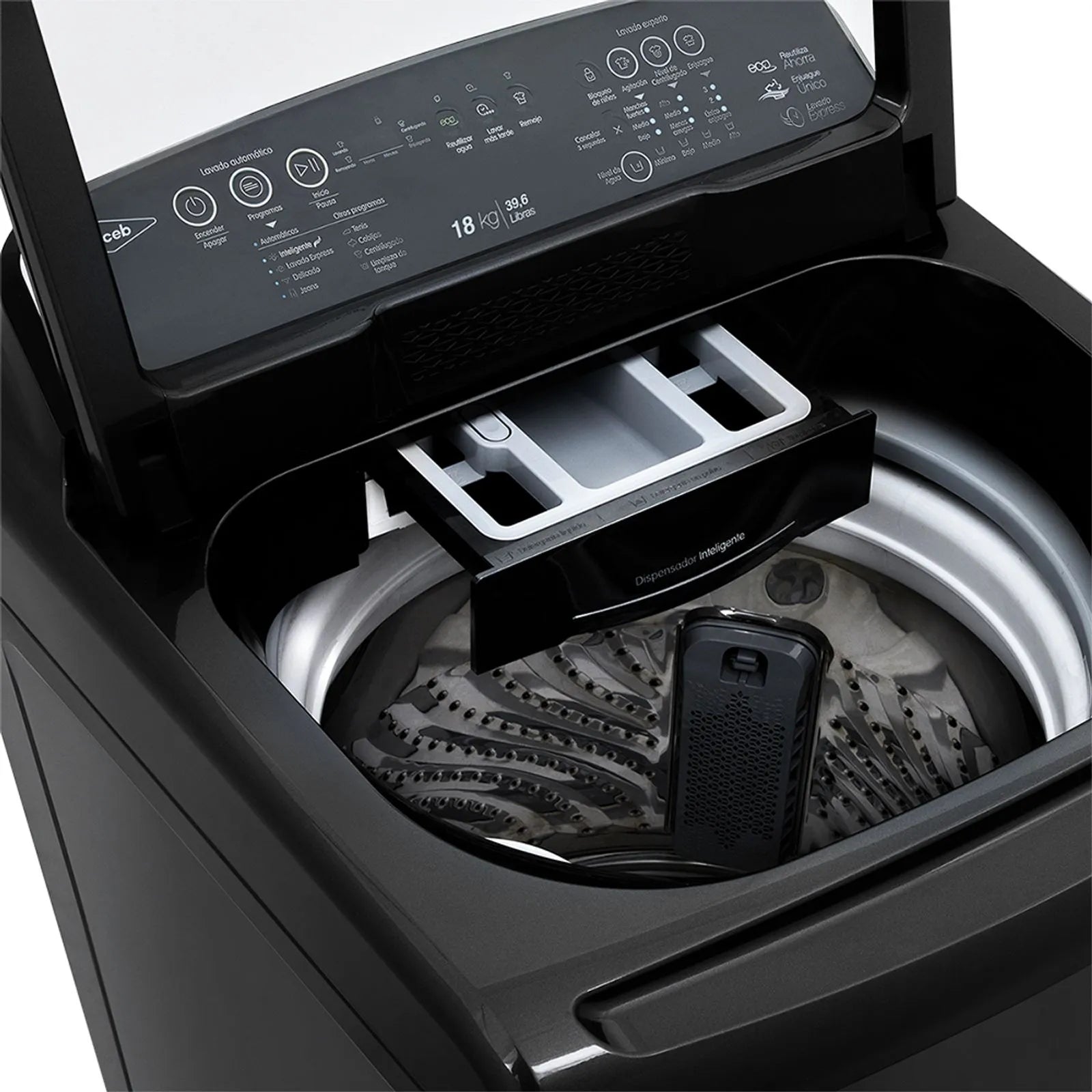 Lavadora Haceb IVY 18 Kilogramos Panel Digital Gris Coal