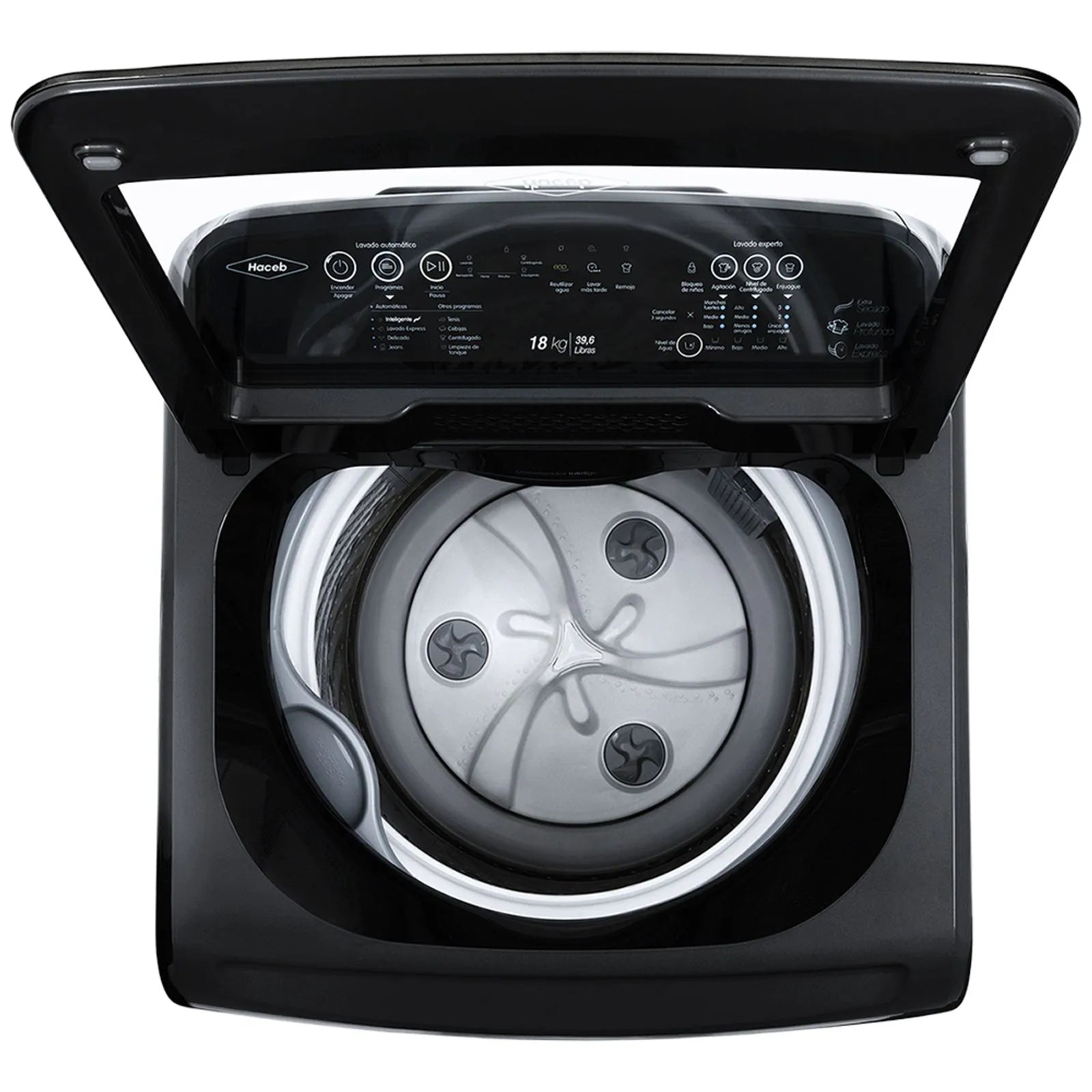 Lavadora Haceb IVY 18 Kilogramos Panel Digital Gris Coal