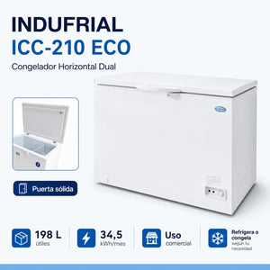 CONGELADOR HORIZONTAL INDUFRIAL ICC-210 L PUERTA SOLIDA
