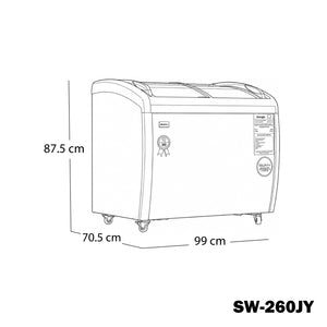 Congelador Horizontal Swan 190 L con Tapa de Vidrio | SW-260JY