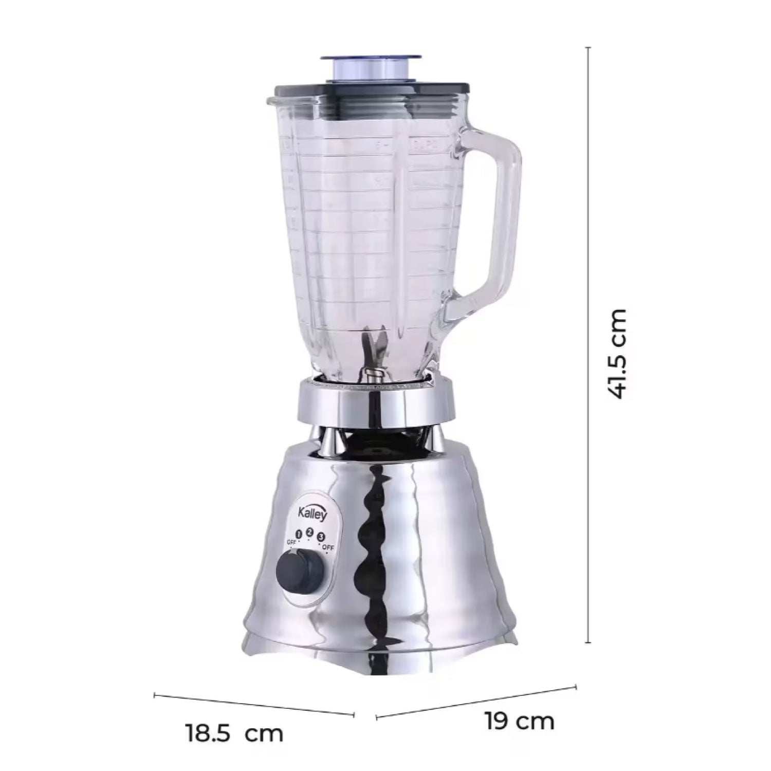 Licuadora KALLEY Cromada 1,25 Litros K-LC Plateada