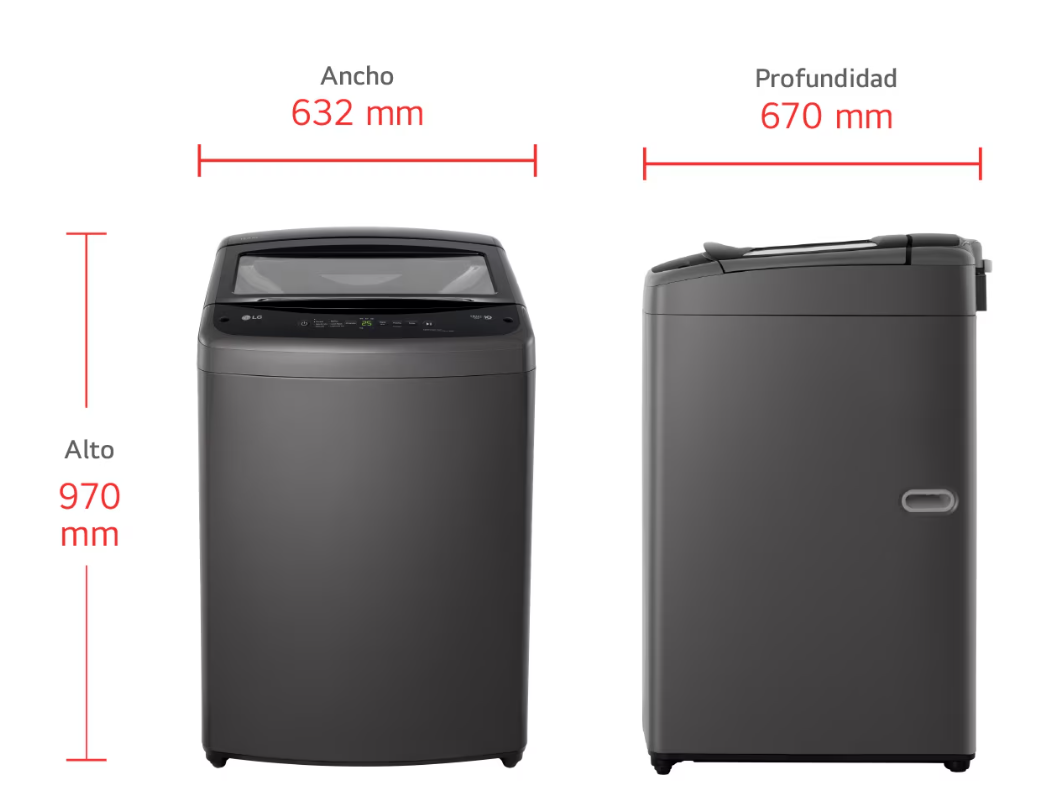 Lavadora LG 16Kg Negro TurboDrum™ Silencioso - WT16MVTB.ABMECOL