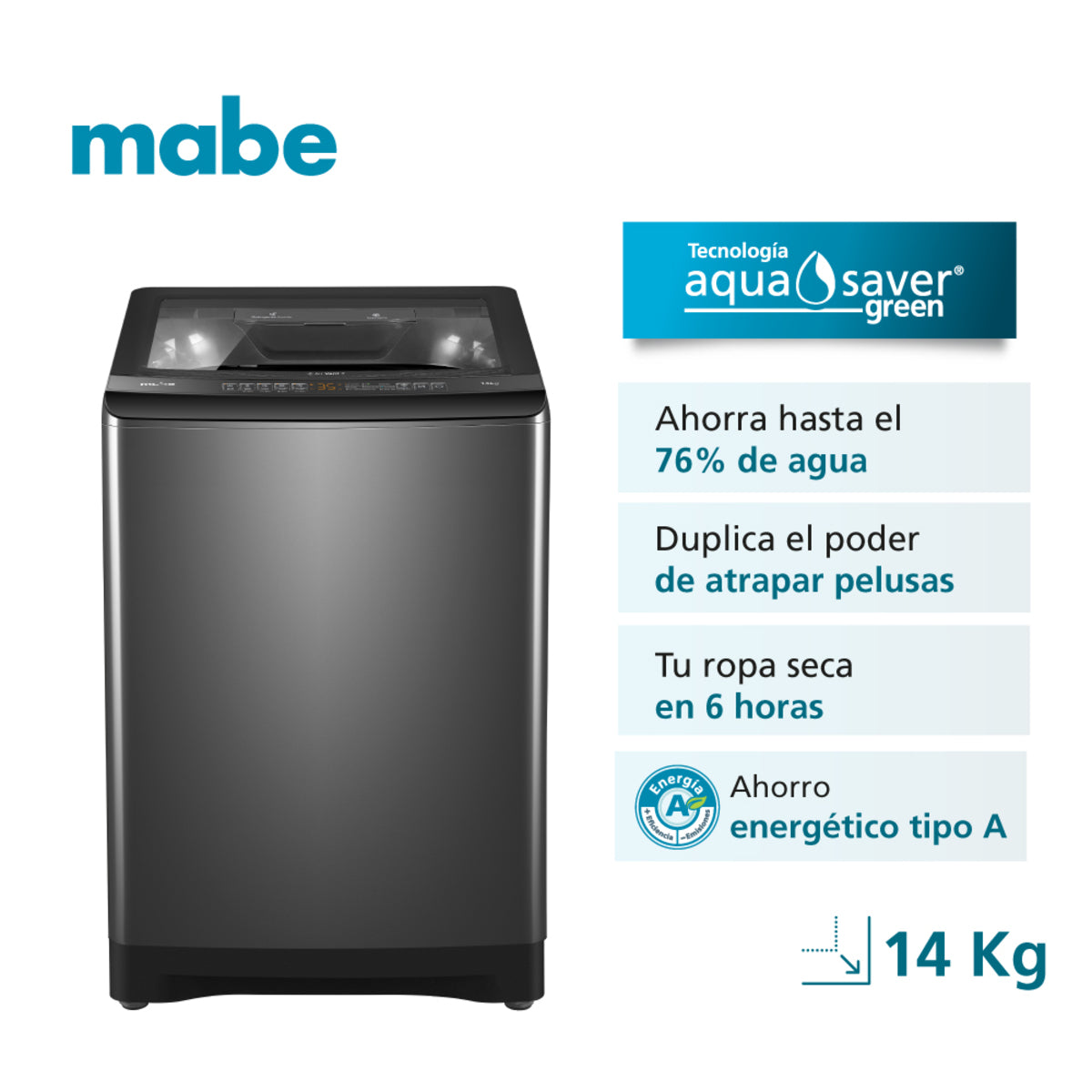 Lavadora Automática Propela 14 Kg Diamond Gray Mabe - LMA4120WDGAB0
