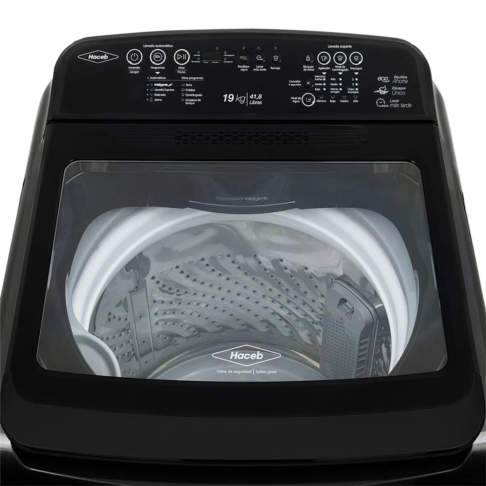 Lavadora Haceb IVY 19 Kg Panel Digital Negra