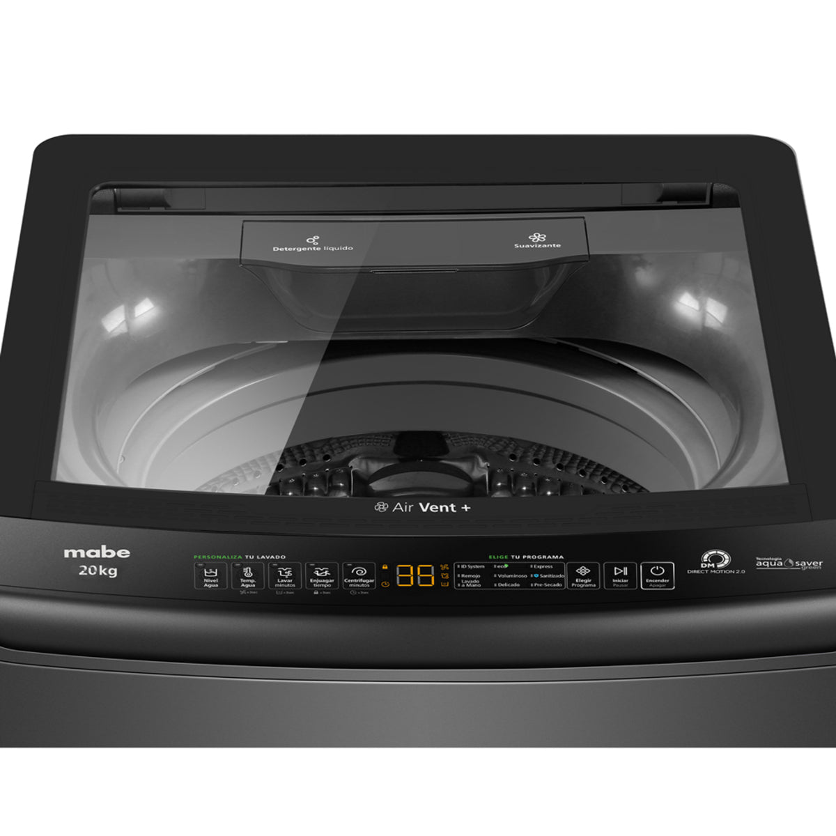 Lavadora Aqua Saver Green 20 Kg Diamond Gray Mabe - LMA0220WDGAB0
