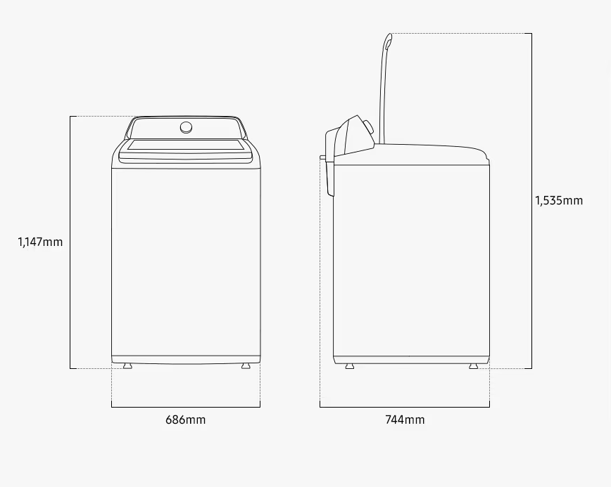 Lavadora SAMSUNG con SmartThings 23Kg - WA23C3554GV/CO