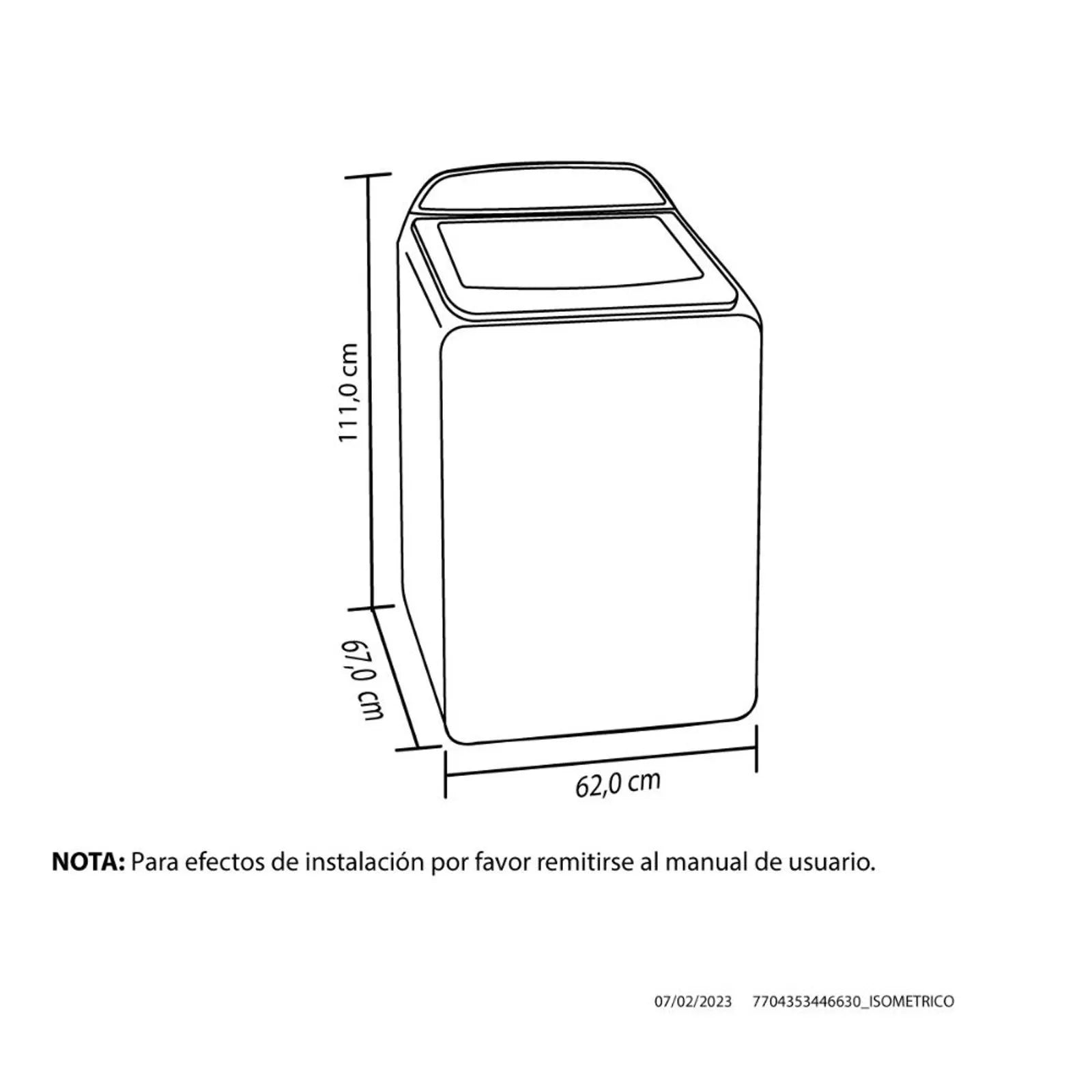 Lavadora Haceb IVY 19 Kg Panel Digital Negra
