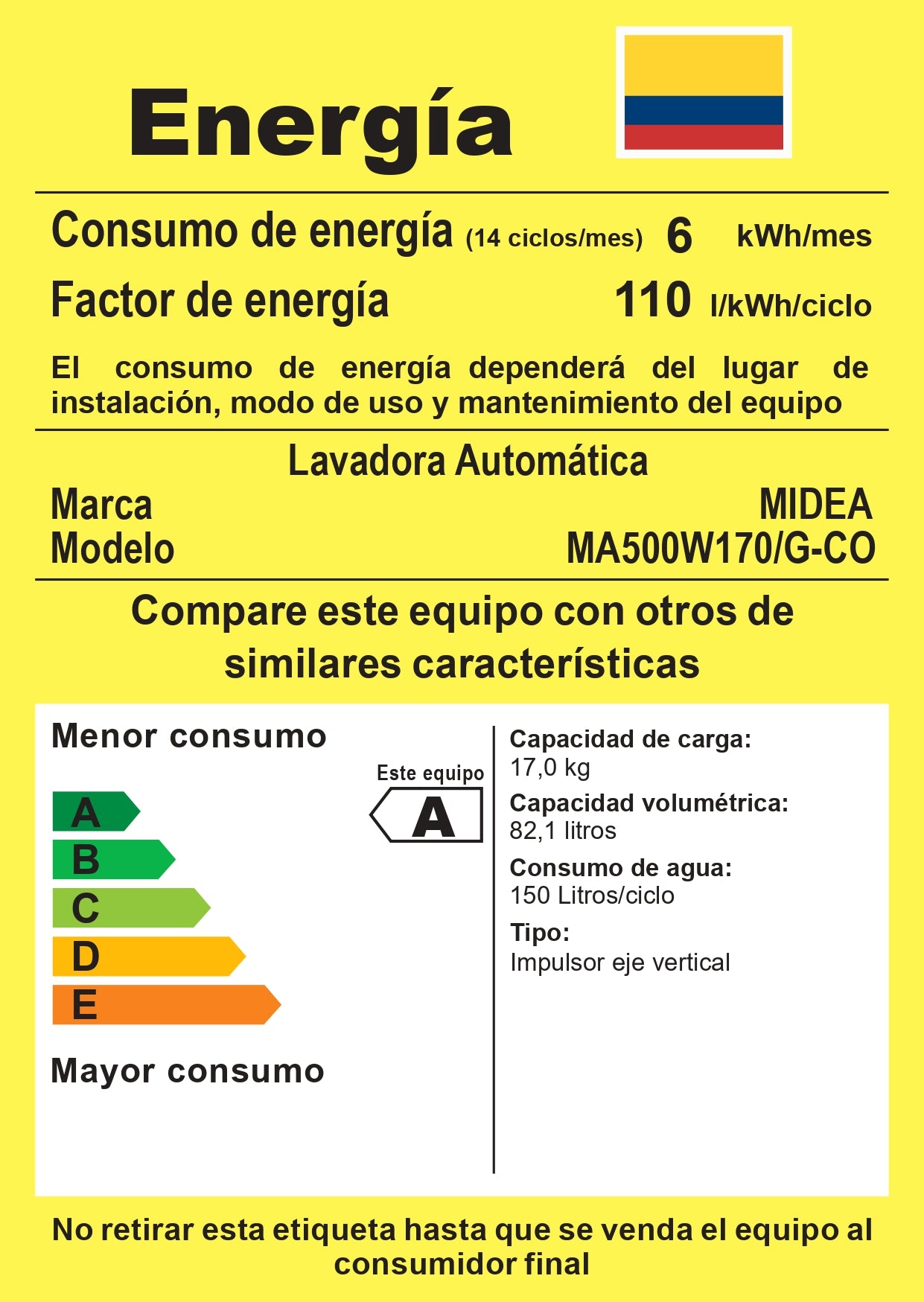 Lavadora Carga Superior Midea 17 Kg 37Lb Gris MA500W170/G-CO