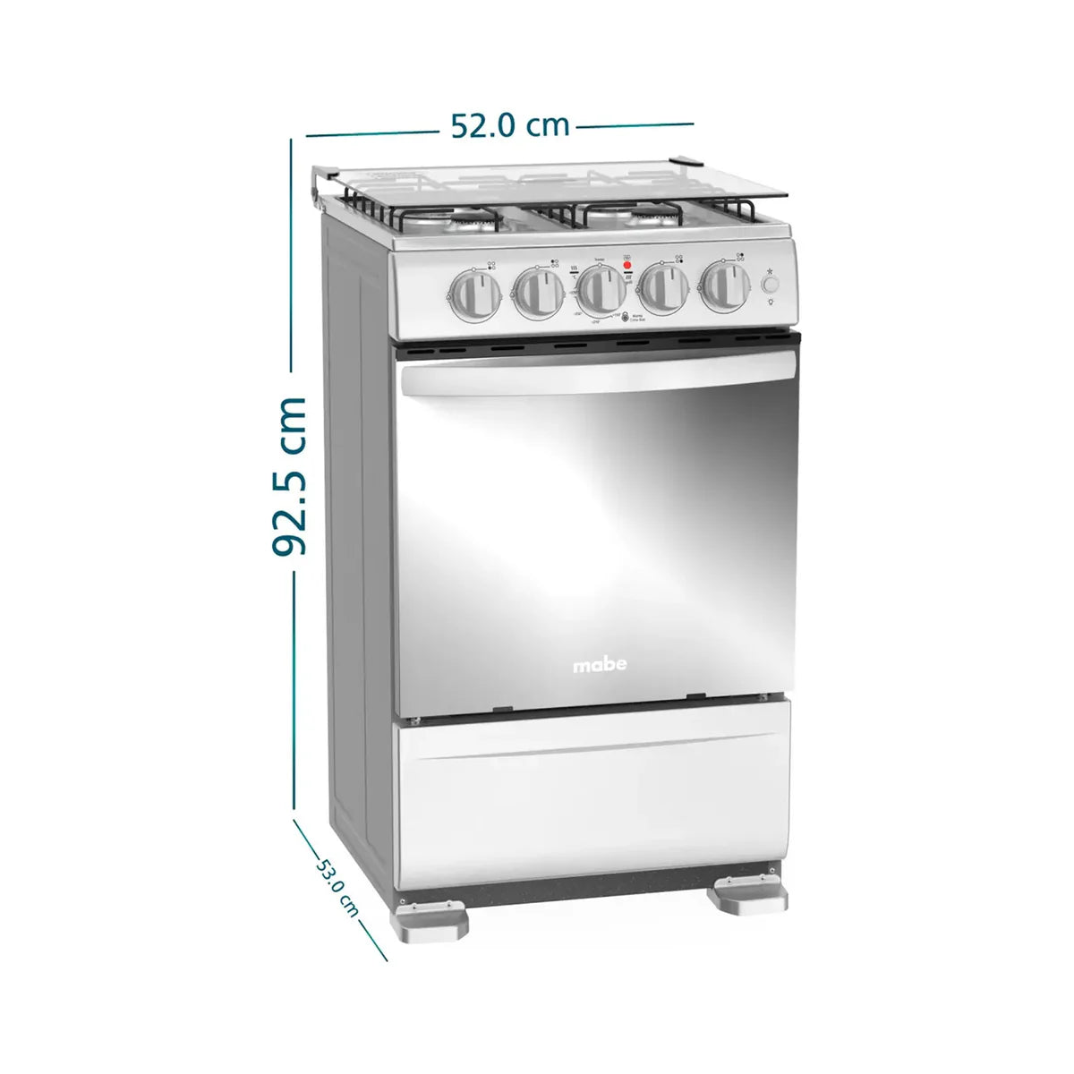 Estufa de Piso MABE 4 Puestos Gas Natural EMC5140ANG0 Inox