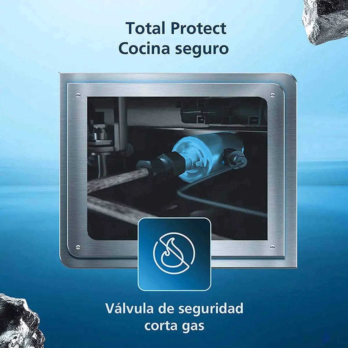 Estufa de Piso MABE 4 Puestos Gas Natural EMC5140ANG0 Inox