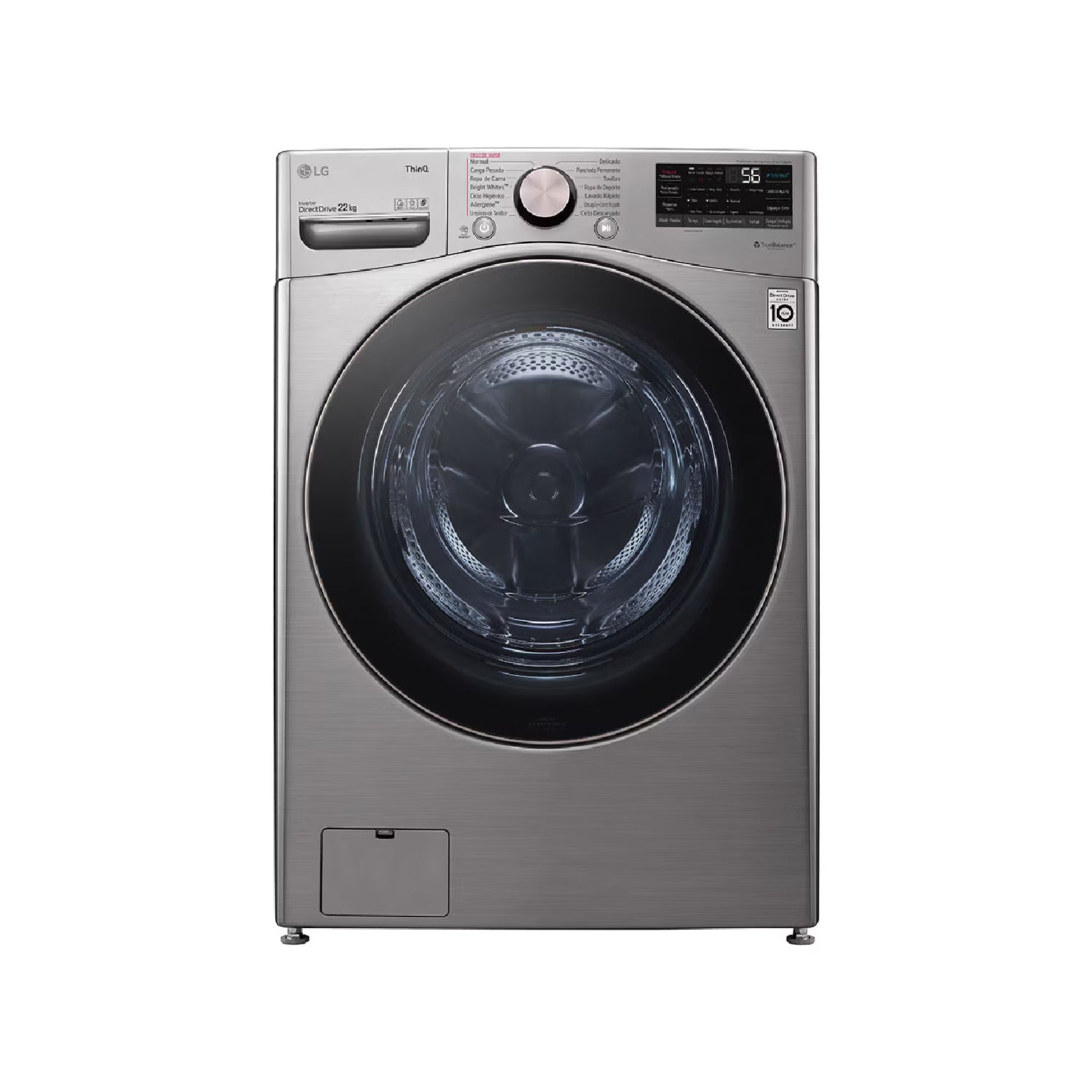 lavadora carga frontal LG 22 kg | WM22VV2S6BR.ASSECOL
