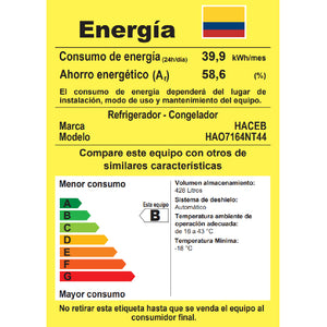 Nevera Haceb No Frost 448 L Manija Integrada Titanio - ALC 448 SE DA MI TI R2