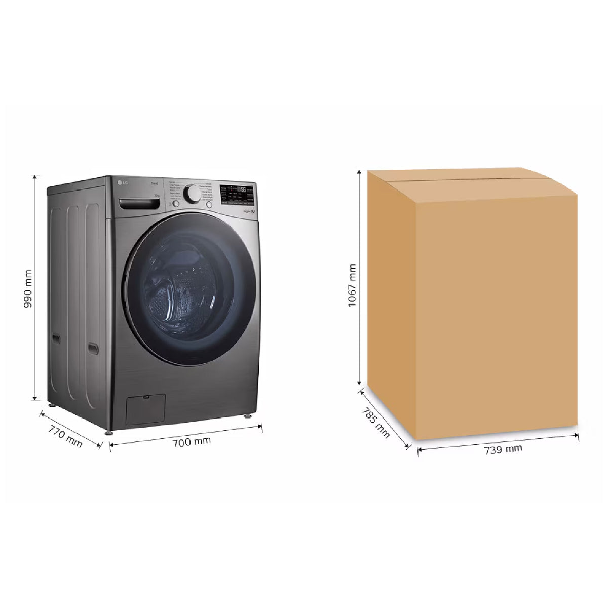 lavadora carga frontal LG 22 kg | WM22VV2S6BR.ASSECOL